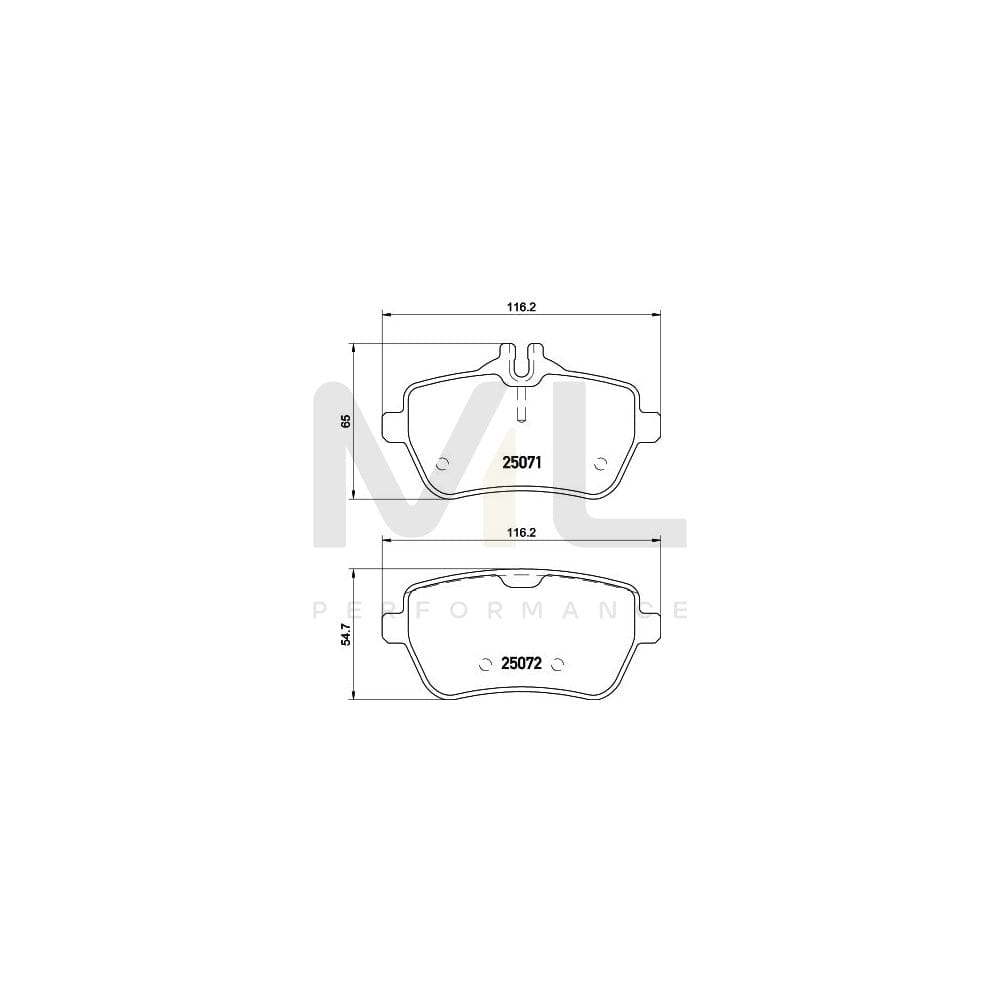Hella 8DB 355 020-471 Brake Pad Set Suitable For Mercedes-Benz Sl Convertible (R231) Prepared For Wear Indicator, With Brake Caliper Screws, With Accessories