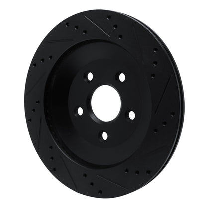 R1 Concepts R1 04-07 Ford Freestar Rear Left Drilled & Slotted Black Brake Rotor