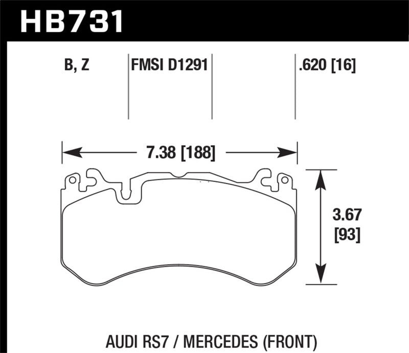 Hawk Performance Hawk 15-17 Audi RS7 / 14-15 Mercedes G63 AMG / SL63 AMG HPS 5.0 Street Front Brake Pads