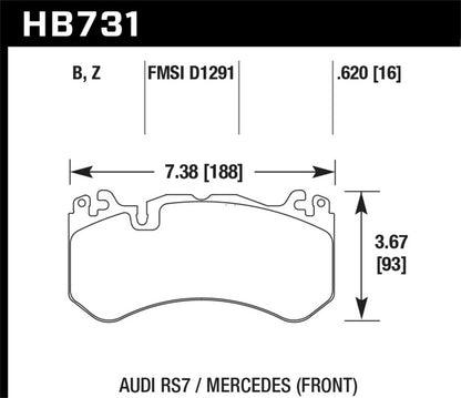Hawk Performance Hawk 15-17 Audi RS7 / 14-15 Mercedes G63 AMG / SL63 AMG HPS 5.0 Street Front Brake Pads