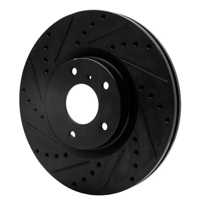 R1 Concepts R1 03-23 Infiniti EX35 Front Left Drilled & Slotted Black Brake Rotor