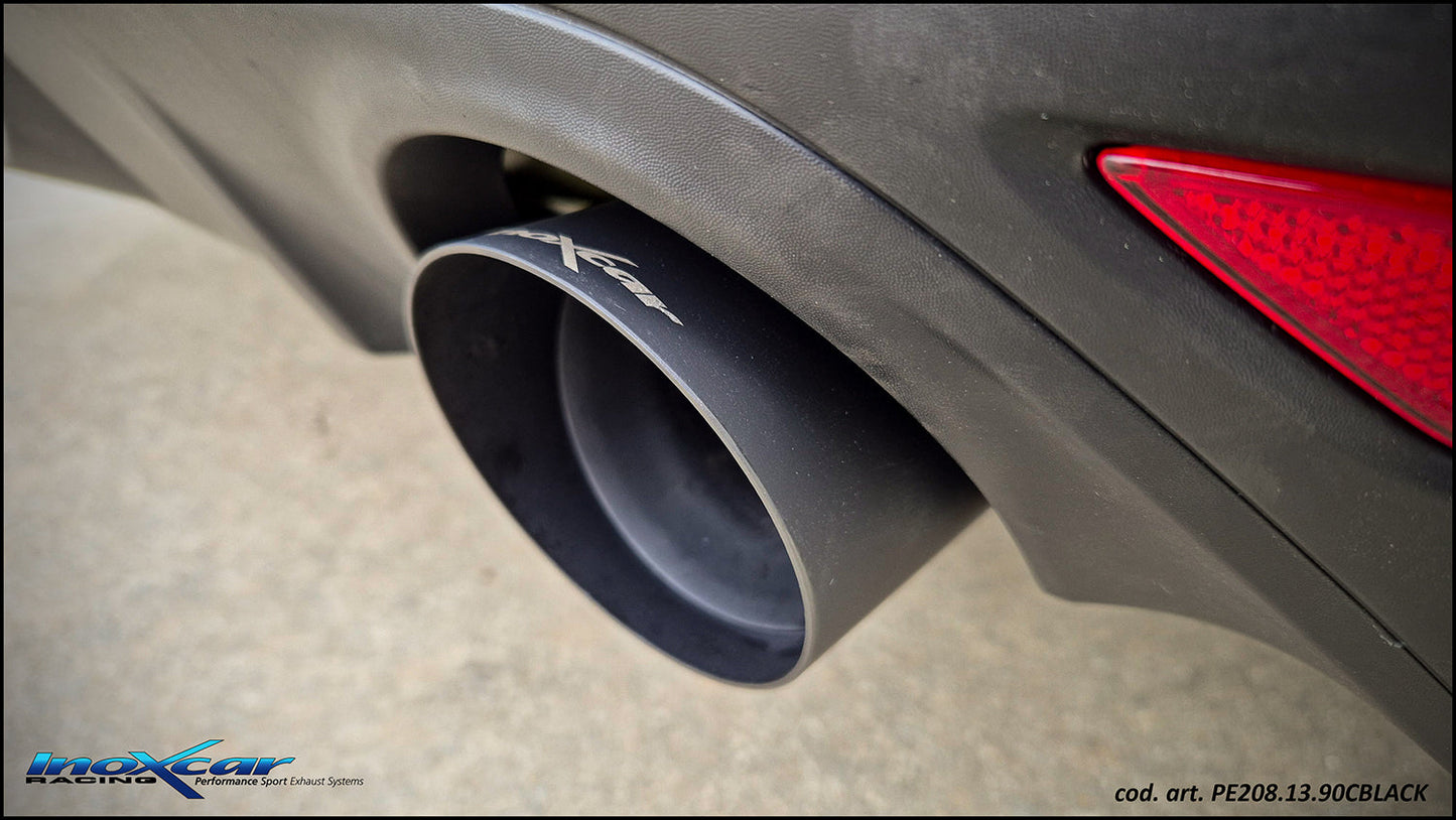 InoXcar PE208.13.90CBLACK PEUGEOT 208 MK2 1.2 (75cv) Rear Silencer With End Pipe Diam. 90 Racing Black Ceramic