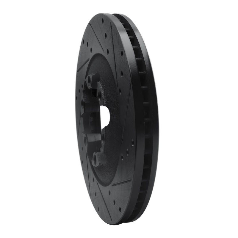 R1 Concepts R1 09-12 Chevrolet Colorado Front Right Drilled & Slotted Black Brake Rotor