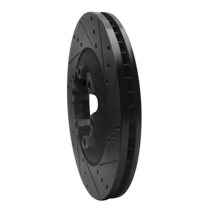 R1 Concepts R1 09-12 Chevrolet Colorado Front Right Drilled & Slotted Black Brake Rotor