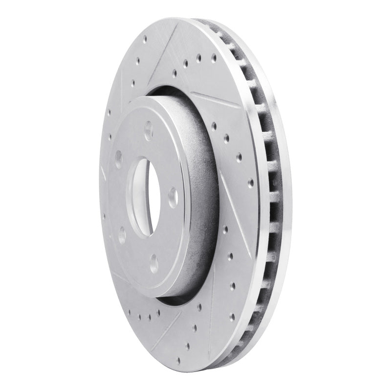 R1 Concepts R1 11-22 Dodge Durango Front Left Drilled & Slotted Silver Brake Rotor