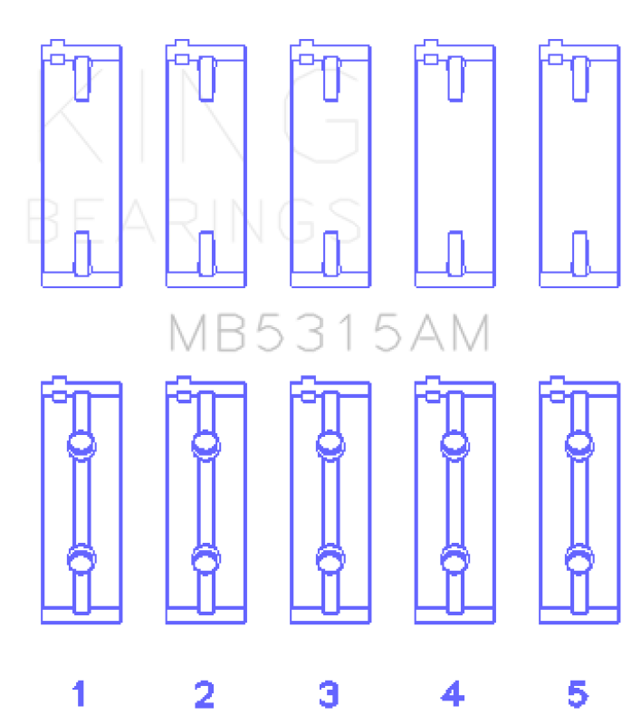 King Engine Bearings Mitsubishi 4G63T/4G64 (Size STD) Main Bearing Set