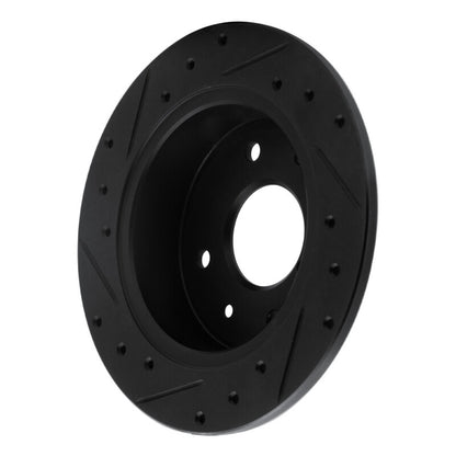 R1 Concepts R1 86-88 Mazda RX-7 Rear Right Drilled & Slotted Black Brake Rotor