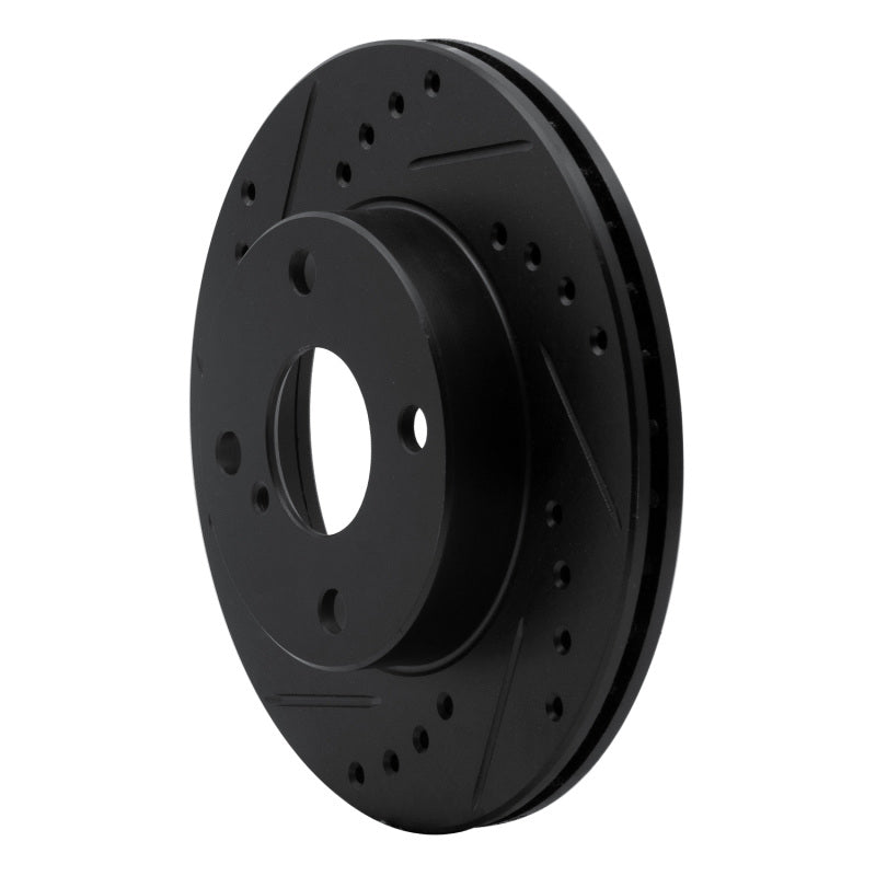 R1 Concepts R1 90-93 Mazda Miata Front Left Drilled & Slotted Black Brake Rotor