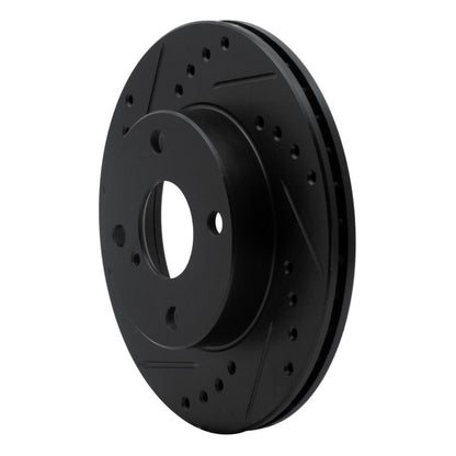 R1 Concepts R1 90-93 Mazda Miata Front Left Drilled & Slotted Black Brake Rotor
