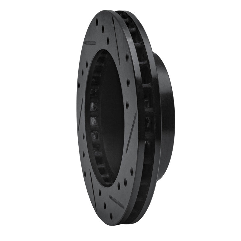 R1 Concepts R1 81-94 Ford Escort Front Left Drilled & Slotted Black Brake Rotor