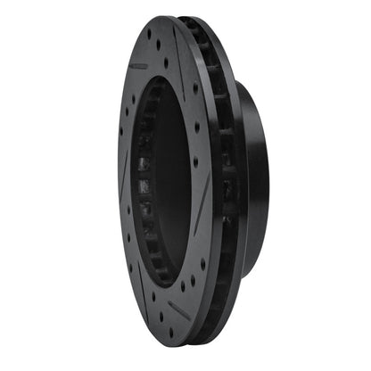 R1 Concepts R1 81-94 Ford Escort Front Left Drilled & Slotted Black Brake Rotor