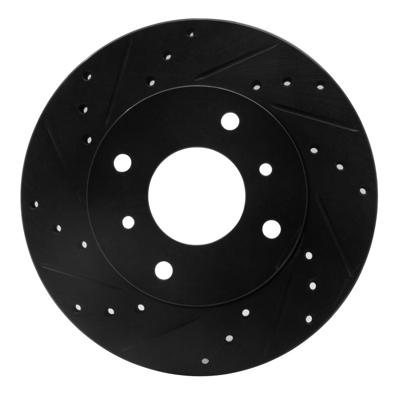 R1 Concepts R1 89-13 Infiniti G20 Front Left Drilled & Slotted Black Brake Rotor