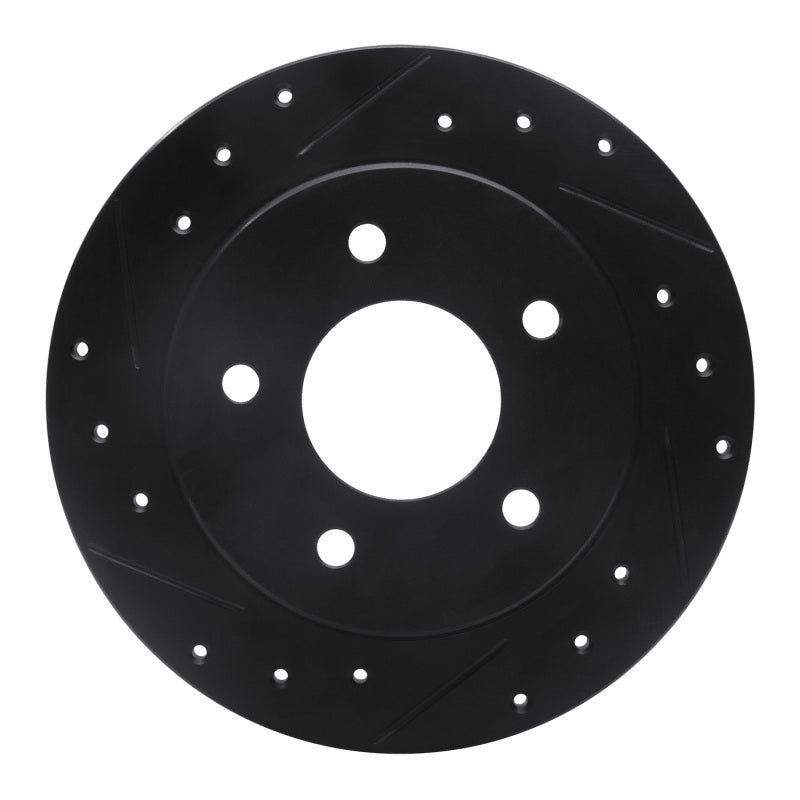 R1 Concepts R1 88-94 Buick Regal Rear Left Drilled & Slotted Black Brake Rotor