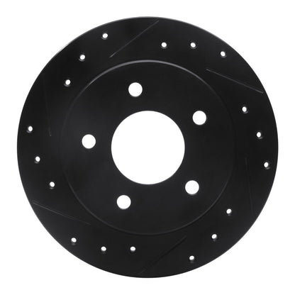 R1 Concepts R1 88-94 Buick Regal Rear Left Drilled & Slotted Black Brake Rotor