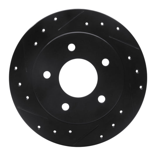 R1 Concepts R1 88-94 Buick Regal Rear Left Drilled & Slotted Black Brake Rotor