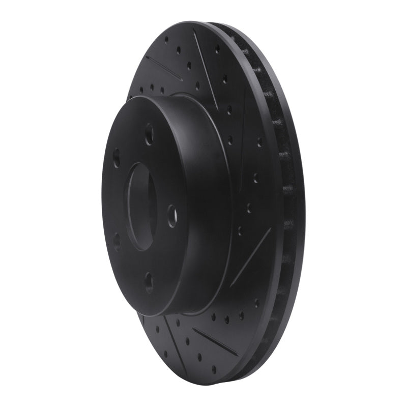 R1 Concepts R1 99-04 Jeep Grand Cherokee Front Right Drilled & Slotted Black Brake Rotor