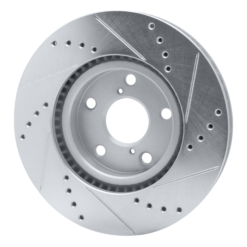 R1 Concepts R1 92-10 Lexus IS300 Front Left Drilled & Slotted Silver Brake Rotor