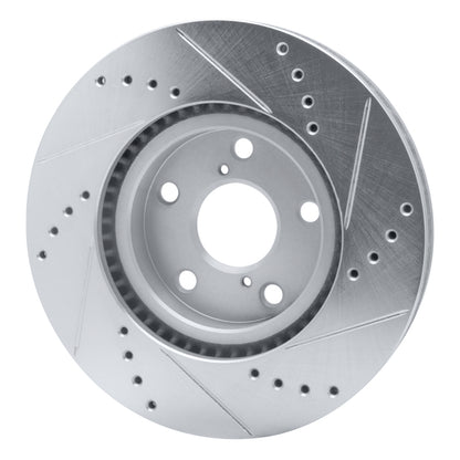 R1 Concepts R1 92-10 Lexus IS300 Front Left Drilled & Slotted Silver Brake Rotor