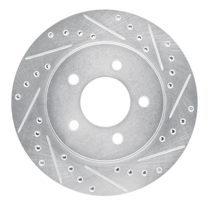 R1 Concepts R1 91-02 Chrysler Voyager Front Right Drilled & Slotted Silver Brake Rotor