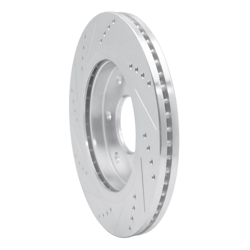 R1 Concepts R1 05-07 Infiniti QX56 Front Right Drilled & Slotted Silver Brake Rotor
