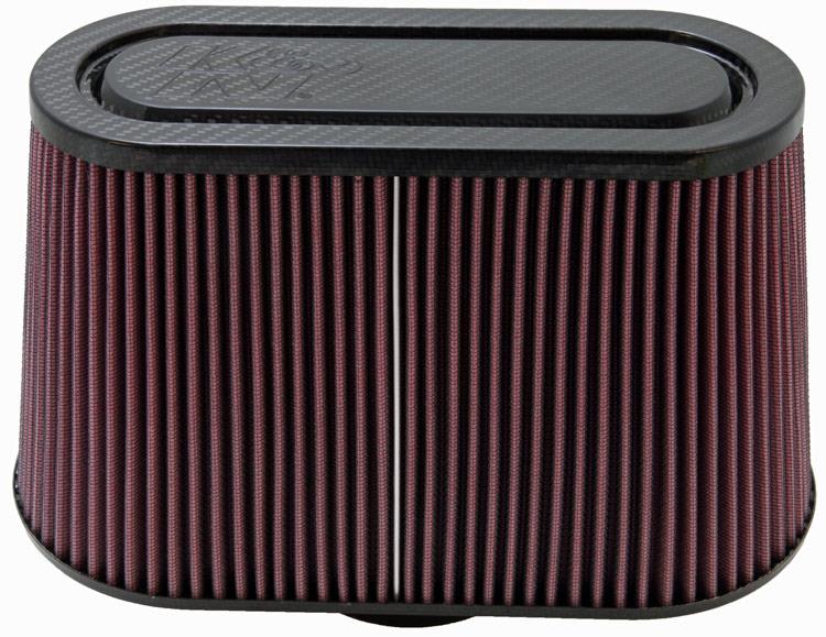 K&N Engineering K&N Universal Filter with Carbon Fiber Top & Base-12in Base O/S Length x 6in Base O/S Width x 7in H