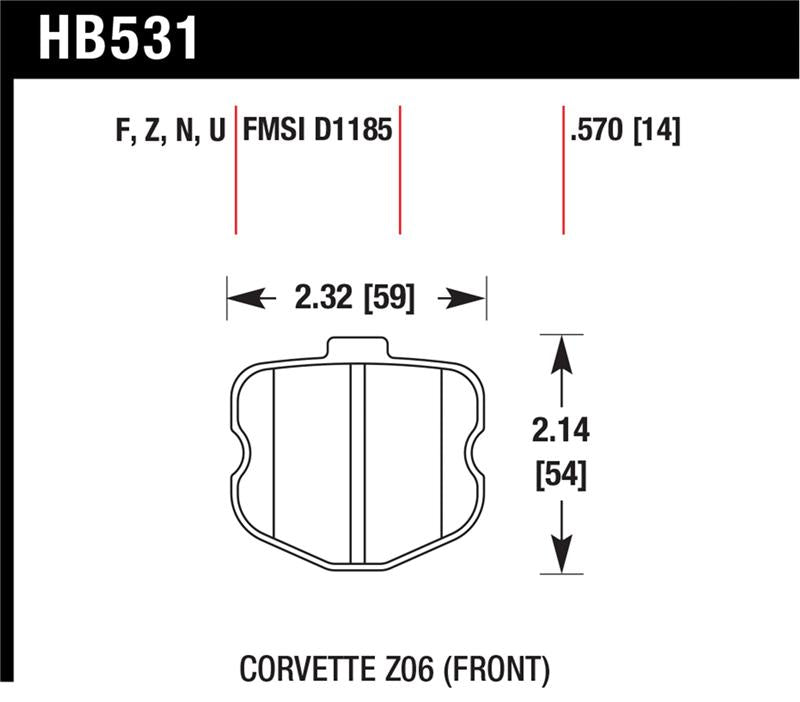 Hawk Performance Hawk 06-10 Chevy Corvette (OEM Pad Design) Front HP+ Sreet Brake Pads