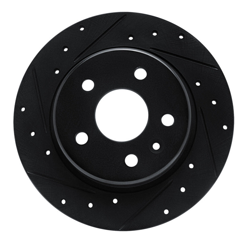 R1 Concepts R1 16-23 Chevrolet Bolt EV Rear Left Drilled & Slotted Black Brake Rotor