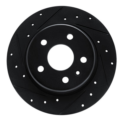 R1 Concepts R1 16-23 Chevrolet Bolt EV Rear Left Drilled & Slotted Black Brake Rotor
