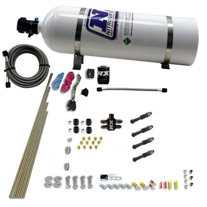 Nitrous Express Dry Direct Port Nitrous Kit 4 Cyl w/15lb Bottle