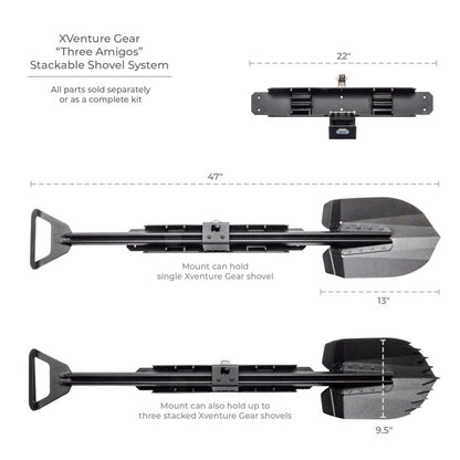 Go Rhino Xventure Gear Sharktooth Stackable Shovel - Textured Black