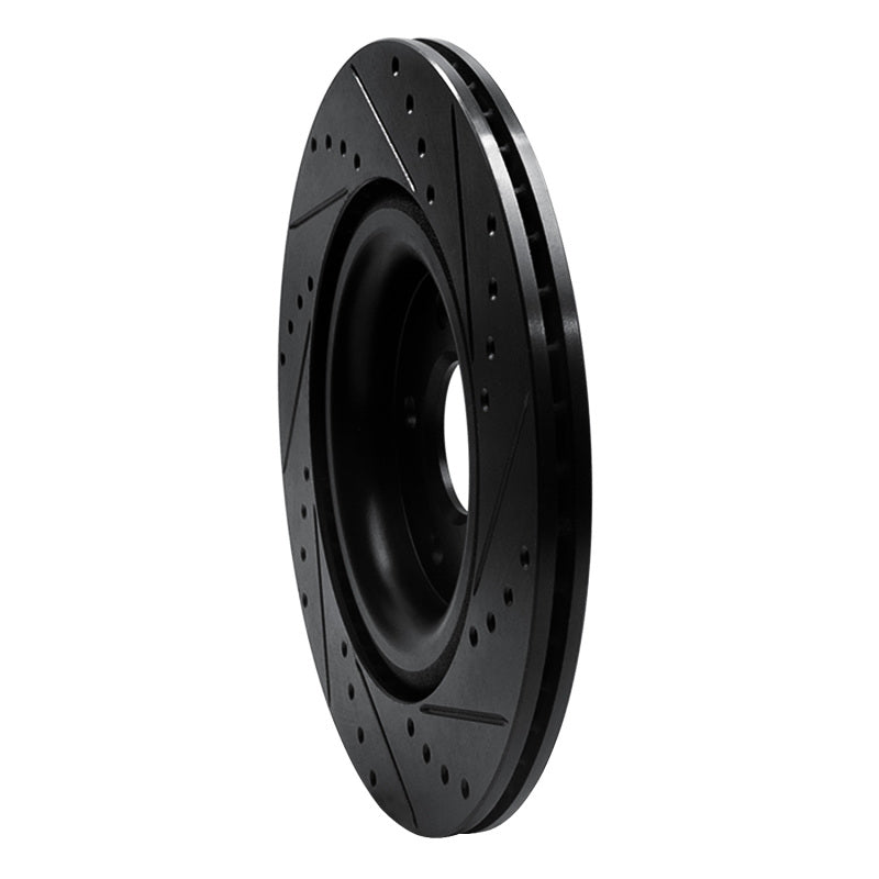 R1 Concepts R1 14-21 Jaguar F-Type Rear Left Drilled & Slotted Black Brake Rotor
