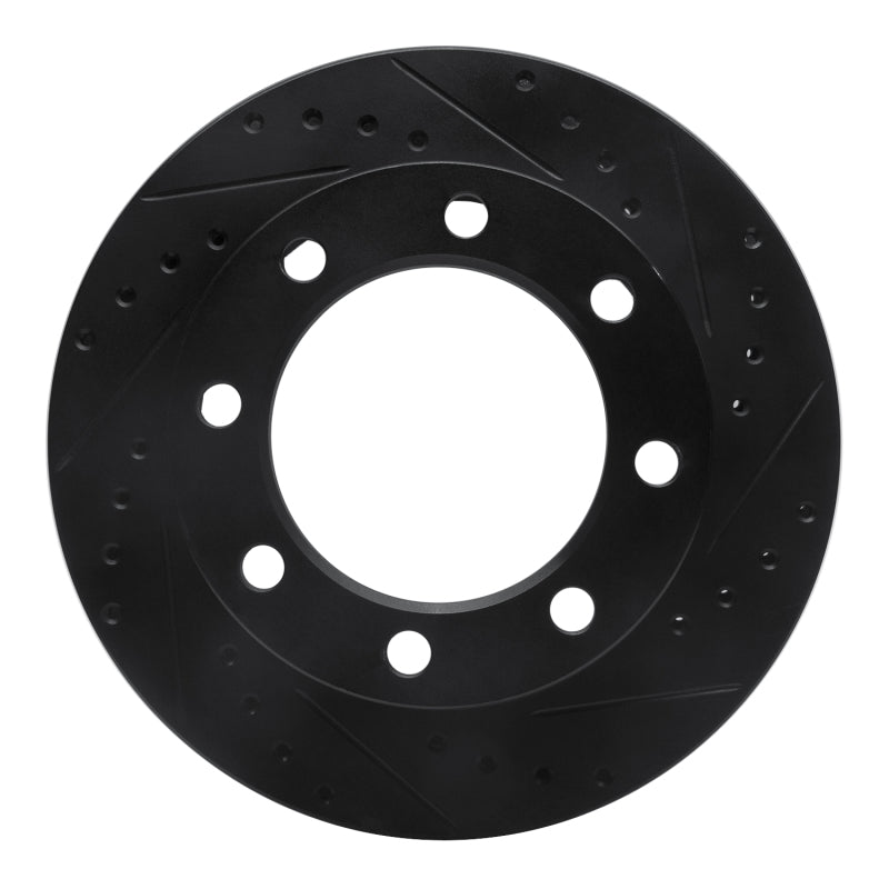 R1 Concepts R1 76-79 Ford F-250 4WD (Excl Super Duty) Front Right Drilled & Slotted Black Brake Rotor