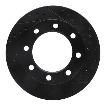 R1 Concepts R1 76-79 Ford F-250 4WD (Excl Super Duty) Front Right Drilled & Slotted Black Brake Rotor