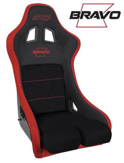 PRP Seats PRP Bravo Composite Seat- Black/Red (PRP Red Outline/Bravo Red- Red Stitching)