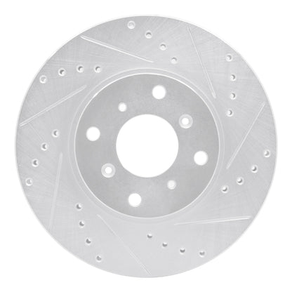 R1 Concepts R1 92-96 Honda Prelude Front Right Drilled & Slotted Silver Brake Rotor