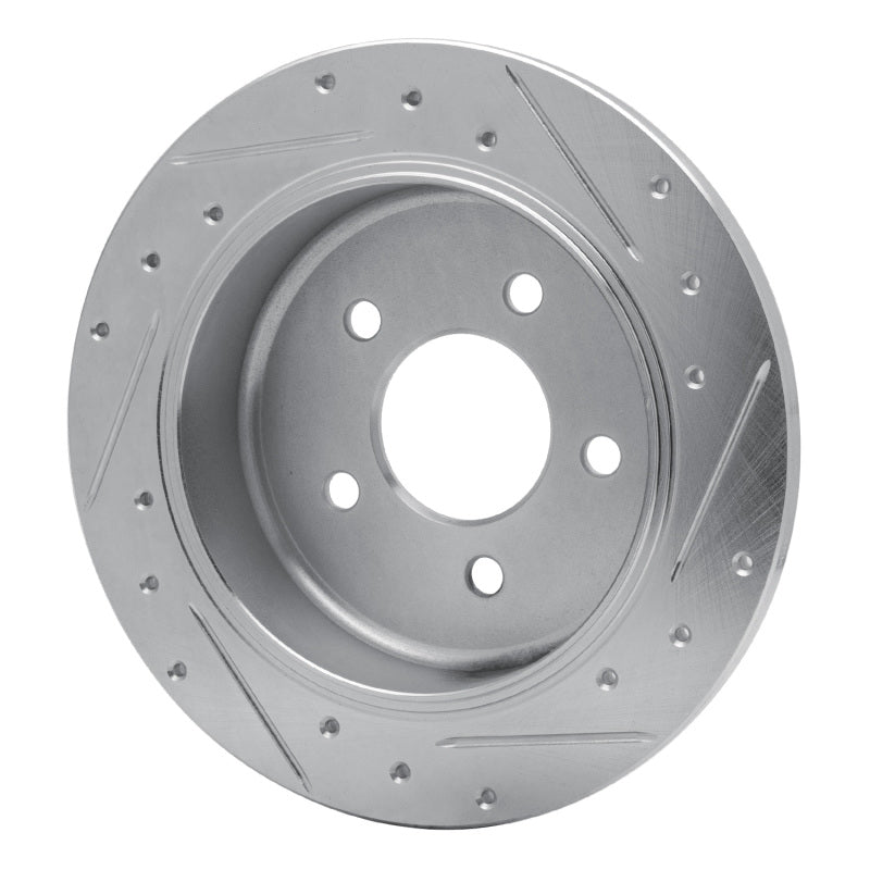 R1 Concepts R1 96-02 Ford Crown Victoria Rear Left Drilled & Slotted Silver Brake Rotor