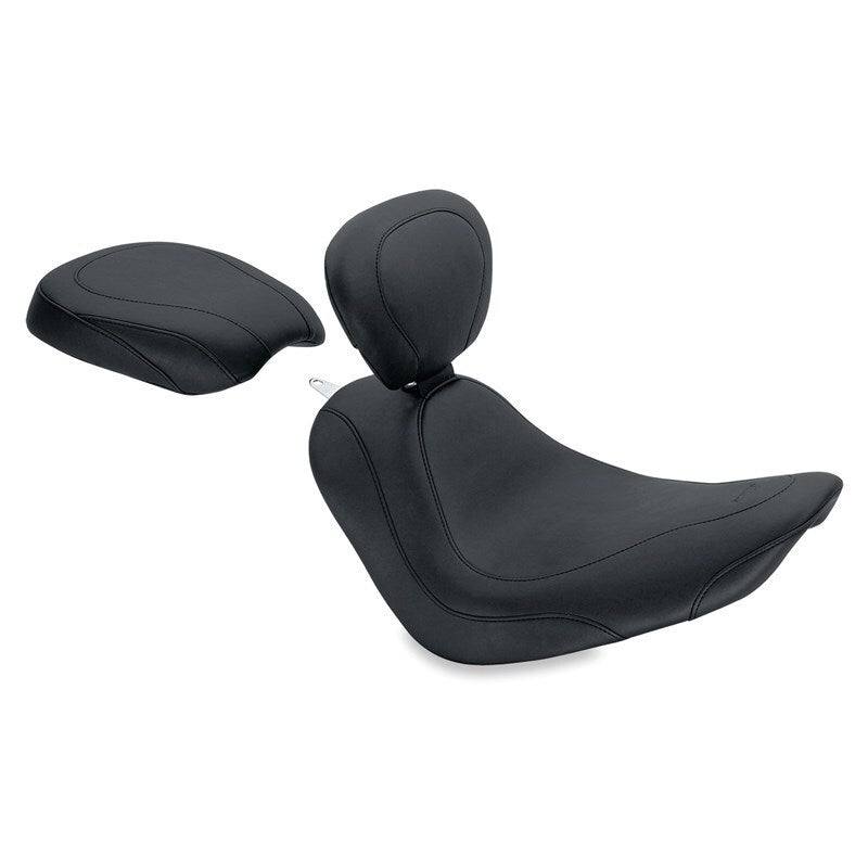 Mustang Motorcycle Mustang 06-17 Harley Softail Wide Tire(200mm)Wide Tripper Solo Seat w/Driver Backrest - Black