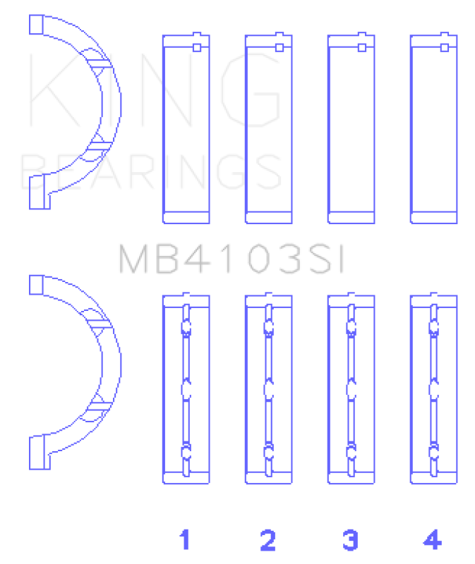 King Engine Bearings Chrysler 197 (Size +1.0mm) Main Bearing Set