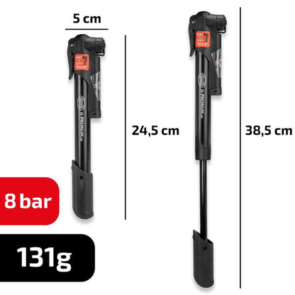 Heyner 216420 Hand Pump For Bicycles With Pressure Gauge