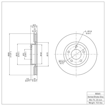 DFC 04-15 Mazda 5 Front GeoSPEC Coated Rotor