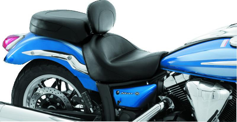 Mustang Motorcycle Mustang 09-17 Yamaha V-Star 950, 950 Tourer Std Touring 2PC Seat w/Driver Backrest - Black