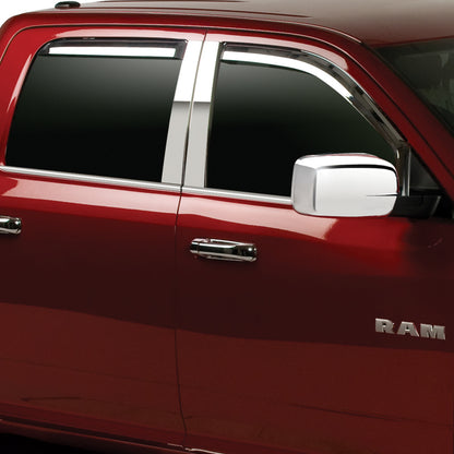 Putco 09-18 Ram 1500 - Crew Cab (Set of 4) Excl Rebel Model Element Chrome Window Visors
