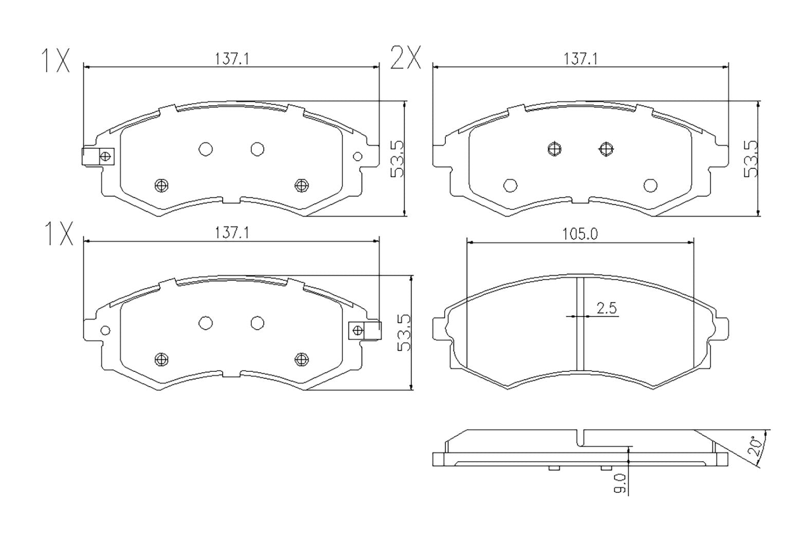 BOGAP Y8210111 Brake Pad Set, Disc Brake