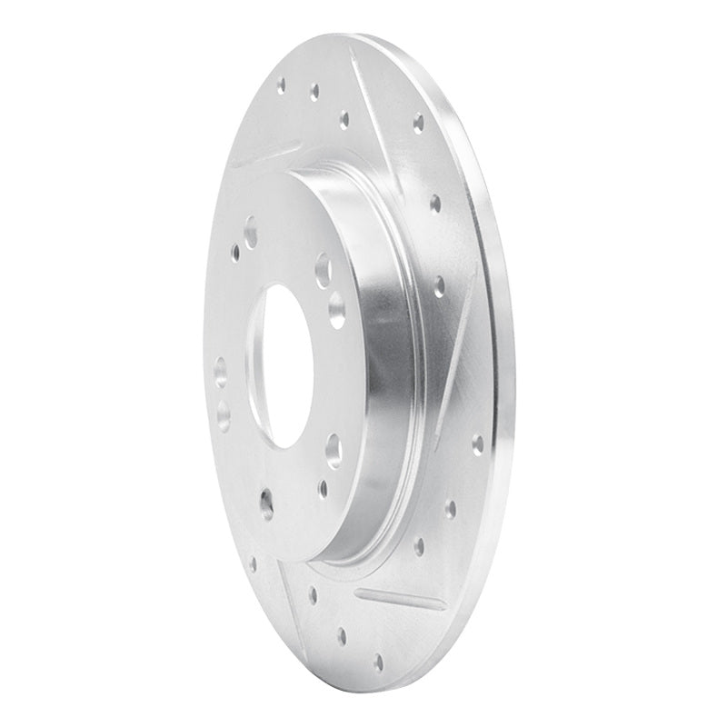 R1 Concepts R1 11-15 Honda CR-Z Rear Right Drilled & Slotted Silver Brake Rotor