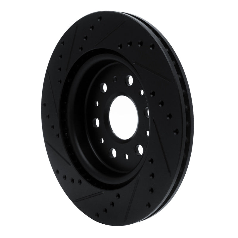 R1 Concepts R1 17-25 Buick Enclave Rear Right Drilled & Slotted Black Brake Rotor