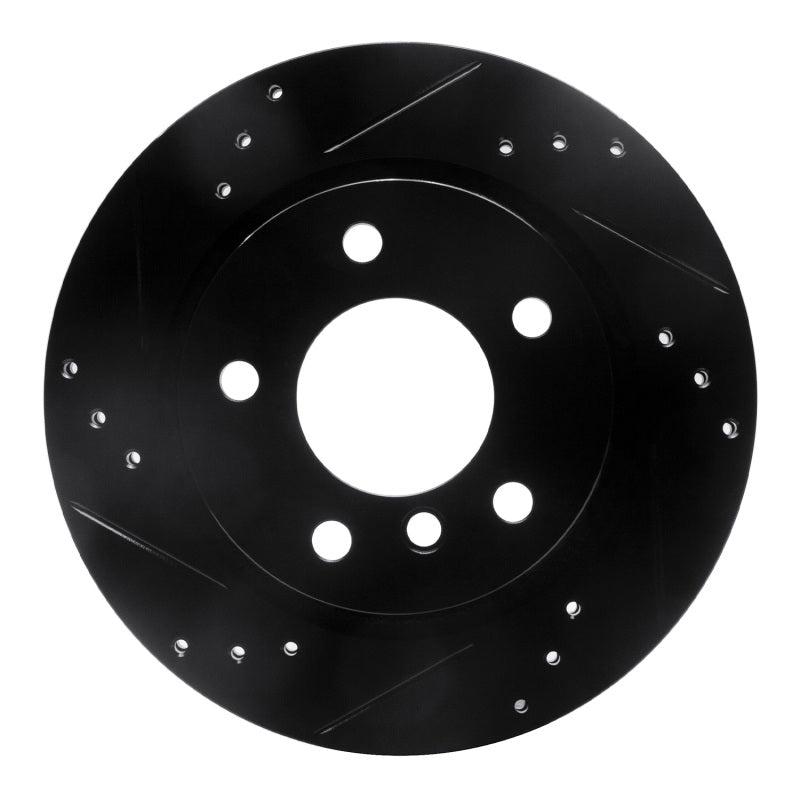 R1 Concepts R1 03-08 BMW Z4 Rear Left Drilled & Slotted Black Brake Rotor