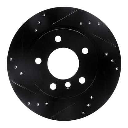 R1 Concepts R1 03-08 BMW Z4 Rear Left Drilled & Slotted Black Brake Rotor