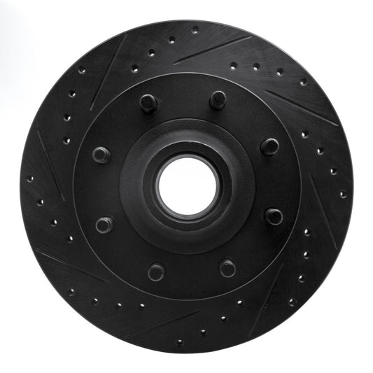 R1 Concepts R1 95-04 Ford E-250 Econoline Front Left Drilled & Slotted Black Brake Rotor