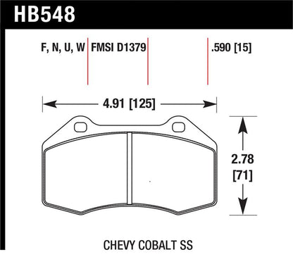 Hawk Performance Hawk Renault Clio / Cobalt SS DTC-70 Front Brake Pads