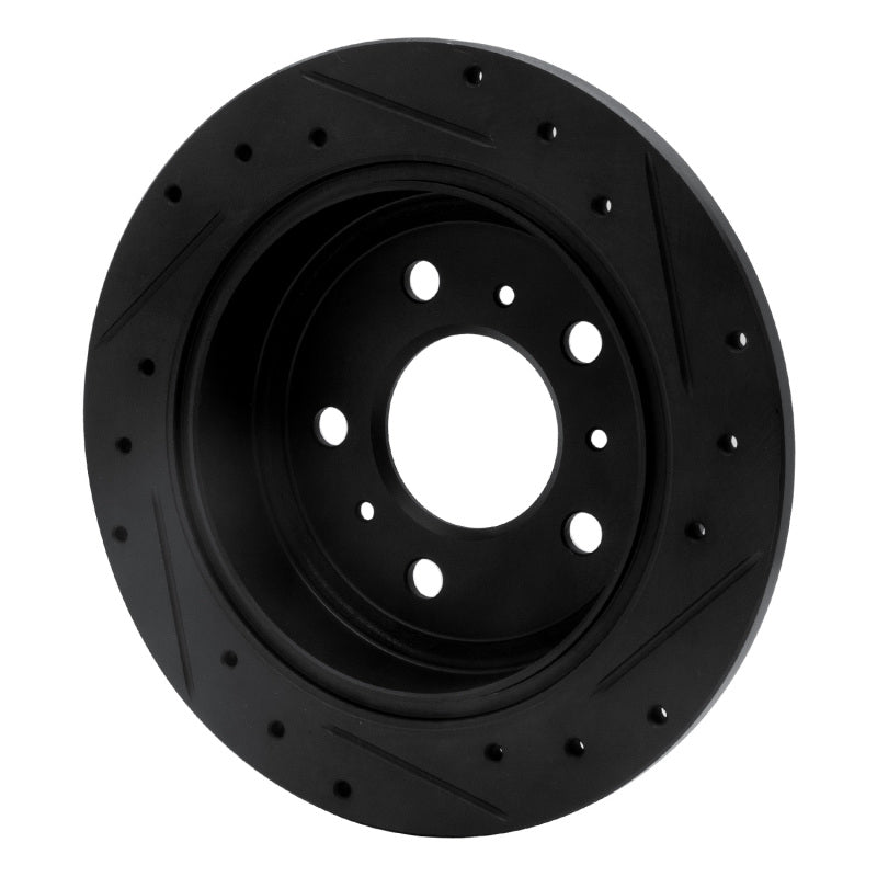R1 Concepts R1 06-10 Buick Allure Rear Left Drilled & Slotted Black Brake Rotor